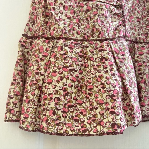 NINA RICCI • Paris• Pink Poppy Floral Linen Skirt 36| 4 Made in France - Picture 4 of 16